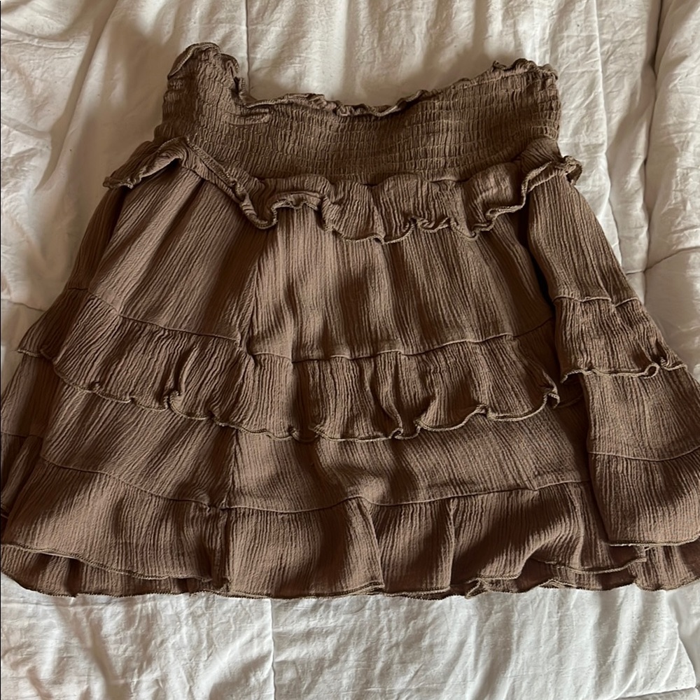 Brown Ruffled Women's Skirt